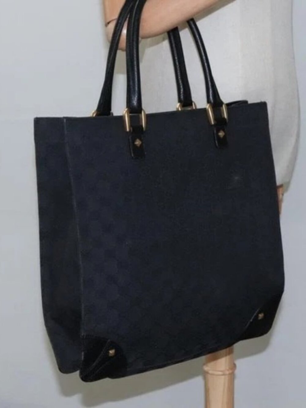 GUCCI GG Canvas Tote Bag Black 120898 Auth nb109 - Picture 15 of 16